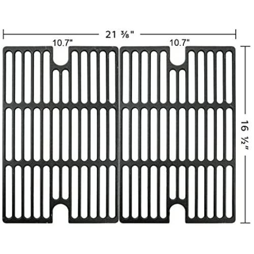 Music City Metals 67002 Matte Cast Iron Cooking Grid Replacement for Gas Grill Model Smoke Hollow 7000CGS, Set of 2