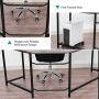SZXKT L Shaped Desk Home Office Corner Desk Computer Table Sturdy Gaming Desk Writing Desk Workstation(Walnut)