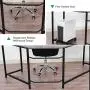 SZXKT L Shaped Desk Home Office Corner Desk Computer Table Sturdy Gaming Desk Writing Desk Workstation(Walnut)