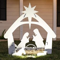 Best Choice Products 4ft Christmas Holy Family Nativity Scene, Outdoor Yard Decoration w/Water-Resistant PVC