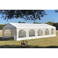 32x16 PE Party Tent White - Heavy Duty Wedding Canopy Carport Shelter - with Storage Bags - By DELTA Canopies