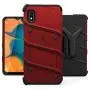 ZIZO Bolt Series for Samsung Galaxy A10e Case | Heavy-Duty Military-Grade Drop Protection w/Kickstand Included Belt Clip Holster Tempered Glass Lanyard (Red/Black)
