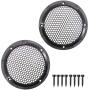 Magic Source 2Pcs 3.5'' Speaker Grills Protective Cover Aluminium Alloy Frame with Honeycomb Type Electroplated Metal Mesh Cover for Car or Home Audio Midrange Loudspeaker Black Speaker Grill Mesh