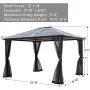 AsterOutdoor 10x12 Outdoor Hardtop Gazebo for Patios Metal Aluminum Frame Polycarbonate Top Canopy with Mosquito Netting for Lawn, Backyard and Deck 99% UV Rays Block, Black AsterOutdoor 10x12 Outdoor Hardtop Gazebo for Patios Metal Aluminum Frame Polycarbonate Top Canopy with Mosquito Netting for Lawn, Backyard and Deck 99% UV Rays Block, Black