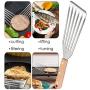 Fish Spatula Set of 2, HaSteeL Stainless Steel Slotted Spatula Turner with Riveted Wooden Handle, Professional Metal Spatulas Great for Kitchen Cooking Flipping Frying & Grilling, 2 x Hooks