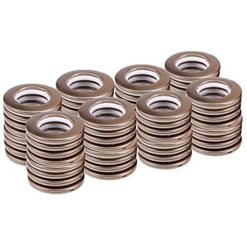 64 Pack Curtain Grommets,CENGOOD Inner Diameter 1-9/16''(4cm) Silencer Sliding Ring ABS Plastic Brown