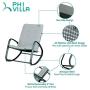 PHI VILLA Outdoor Patio Metal Rocking Chair, Padded Modern Rocker Chairs with Cushion, Support 301lbs for Porch, Deck, Balcony or Indoor Use (2PCS, Black)