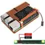 DORHEA for Raspberry Pi 4 B Metal Case, Armor Case with Dual Cooling Fan Aluminium Alloy, Radiation and Rust Protection for Raspberry Pi 4 B (Gold)