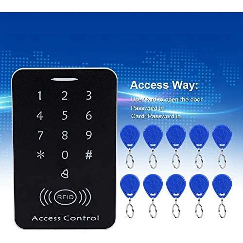 Sonew RFID Touch Metal Access Control Password Access Keypad Machine Controller with 10pcs ID Keyfobs