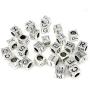 BEADNOVA Letter Beads Set for Jewelry Making Assorted Zinc Alloy Tibetan Silver Alphabet Beads Cube for DIY Bracelets, Key Chain and Handmade Gift (7mm, 26pcs)