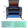 Orion Motor Tech 60W CO2 Laser Engraver Cutter 20 x 28 Inch Work Area with USB Port, Red Dot Pointer, Exhaust Fan, Water Pump, PC Software, Laser Engraving Cutting Machine for Wood Plastic Glass Etc