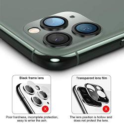 [3 Pack] Eelliss Camera Lens Protector for iPhone 11 Pro(5.8'')/iPhone 11 Pro Max(6.5''), Premium Tempered Glass Clear Lens Screen Protector Film Cover with Metal Ring - Anti Scratch/Dust/Fog