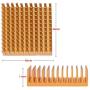 ESUMIC 20PCS 40mm x 40mm x 11mm Golden Aluminum Heatsink Cooling Fin for Cooling MOSFET VRam Regulators VRM Stepper Driver