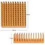 ESUMIC 20PCS 40mm x 40mm x 11mm Golden Aluminum Heatsink Cooling Fin for Cooling MOSFET VRam Regulators VRM Stepper Driver