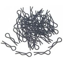 Hobbypark Small 1/16 1/18 Body Clips Bent Springy R Pins Black RC Car Shell Replacement Parts (50-Pack)