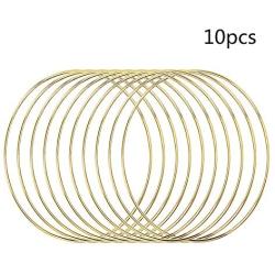 Coceca 10pcs 6 Inch Gold Dream Catcher Metal Rings, Metal Hoops for Dream Catcher and Crafts