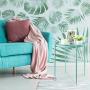 danpinera End Table, Side Table Metal Waterproof Small Coffee Table Sofa Side Table with Round Removable Tray for Living Room Bedroom Balcony and Office (Mint Blue)