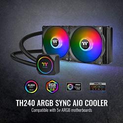 Thermaltake TH240 ARGB Motherboard Sync Edition AMD/Intel LGA1200 Ready All-in-One Liquid Cooling System 240mm High Efficiency Radiator CPU Cooler CL-W286-PL12SW-A