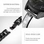 TOYOUTHS Stylish Strap Compatible with Samsung Galaxy Watch 42mm Bands Women Replacement Slim Wristband for Galaxy Active 2 40mm 44mm/Gear S2 Classic/Gear Sport Stainless Steel Metal+Leather