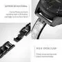 TOYOUTHS Stylish Strap Compatible with Samsung Galaxy Watch 42mm Bands Women Replacement Slim Wristband for Galaxy Active 2 40mm 44mm/Gear S2 Classic/Gear Sport Stainless Steel Metal+Leather