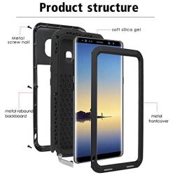 Samsung Galaxy Note 8 case,Feitenn Extreme Armor Alloy Aluminum Metal Bumper Soft Rubber Military Heavy Duty Shockproof Hard Case for Samsung Galaxy Galaxy Note 8 (Black)