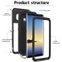 Samsung Galaxy Note 8 case,Feitenn Extreme Armor Alloy Aluminum Metal Bumper Soft Rubber Military Heavy Duty Shockproof Hard Case for Samsung Galaxy Galaxy Note 8 (Black)