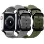 Misker Nylon Band Compatible with Apple Watch Band 44mm 42mm 40mm 38mm,Breathable Sport Strap with Metal Buckle Compatible with iwatch Series 5/4/3/2/1 (2-Packs Army Green/Gray, 38mm/40mm)