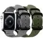 Misker Nylon Band Compatible with Apple Watch Band 44mm 42mm 40mm 38mm,Breathable Sport Strap with Metal Buckle Compatible with iwatch Series 5/4/3/2/1 (2-Packs Army Green/Gray, 38mm/40mm)