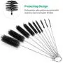 Bottle Cleaning Brushes, 8 Inch Nylon Tube Brush Set, Cleaner for Narrow Neck Bottles Cups with Hook, Set of 10pcs Bottle Cleaning Brushes, 8 Inch Nylon Tube Brush Set, Cleaner for Narrow Neck Bottles Cups with Hook, Set of 10pcs