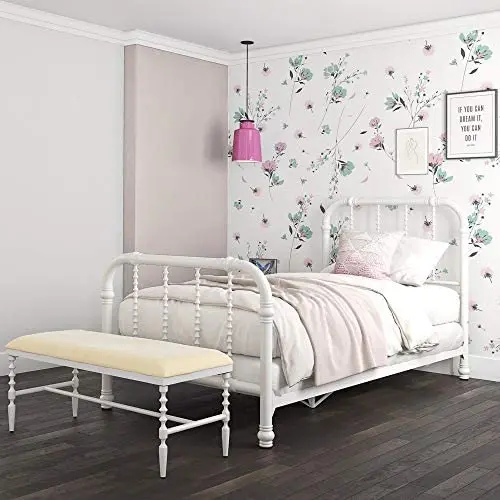 DHP Jenny Lind Metal Twin Bed Frame in White DHP Jenny Lind Metal Twin Bed Frame in White