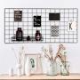 Pulatree Grid Photo Wall, Wire Wall Grid Panel for Photo Hanging Display Metal Grid Wall Decor Organizer Mesh Panels Display Wall Storage 37.4 x 17.7 inch - Black