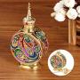 H&D HYALINE & DORA Vintage 18ml Empty Refillable Egyptian Style Enameled Metal and Glass Perfume Bottle