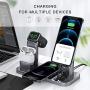 Wireless Charger Stand, CEREECOO 4 in 1 Wireless Charging Station Dock Compatible with iPhone Series12/11/11pro/Xr/Xs/X/Max/8/8Plus Apple Watch6/5/4/3 AirPods Pro/1/2(iWatch Charger Required)