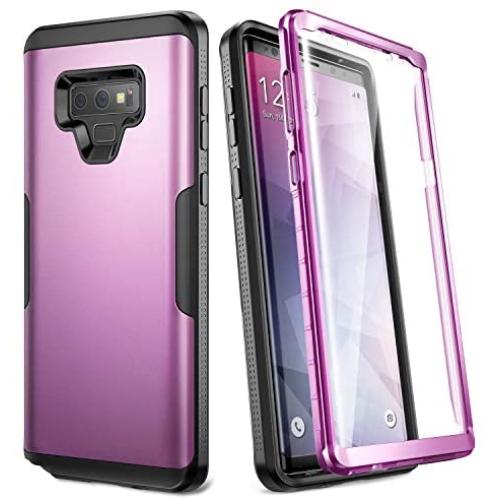 YOUMAKER Case for Galaxy Note 9, Full Body Heavy Duty Protection with Built-in Screen Protector Shockproof Rugged Cover for Samsung Galaxy Note 9 (2018) 6.4 Inch - Purple/Black