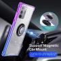 ANSIWEE Galaxy Note 20 Ultra 6.9 Inch Case, Metal Ring Kickstand Work with Magnetic Car Mount Cover Reinforced Drop Protector Clear Hard Back Cases for Samsung Galaxy Note 20 Ultra (Purple Blue)