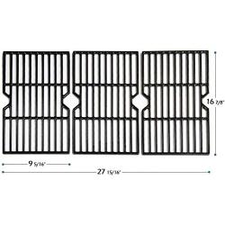 VICOOL 16 7/8'' Polished Porcelain Cast Iron Grill Grate Cooking Grid Replacement for Charbroil 463436213, 463436214, 463436215, 463420508, 463420509, 463441312, 463441514 Gas Grills, 3-Pack, (HyG876C)