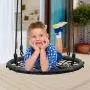 Sorbus Spinner Swing – Kids Round Web Swing – Great for Tree, Swing Set, Backyard, Playground, Playroom – Accessories Included [New Improved 2020 Design!] (24'' Net Seat)