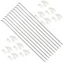 WMYCONGCONG 10 PCS 1.2x260mm Steel Pushrod Parts + 10 PCS Nylon Micro Control Horns 20x11mm 4 Holes for RC Airplane Plane DIY Parts