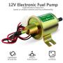 BANG4BUCK Universal Electric Fuel Pump 12V 1-2A 4-7 PSI Shut-off Pressure Gas Diesel Inline Low Pressure Metal Pump Module HEP-02A