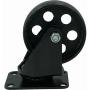 FactorDuty 4 All Black Metal Swivel Plate Caster Wheels w/Brake Lock Heavy Duty High-Gauge Steel (3.5'' Combo)