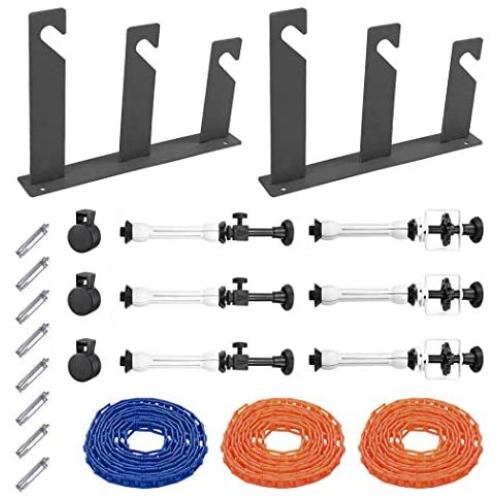 Fotoconic 3 Roller Wall Mounting Manual Background Support System, Including Two(2) Tri-fold Hooks, Six(6) Expand Bars, Three(3) Chains