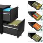 DEVAISE Vertical File Cabinet with Lock, Mobile Filing Cabinet for Legal/Letter/A4 Files, Fully Assembled Except Wheels, Black
