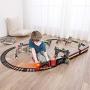 Temi Train Sets w/ Steam Locomotive Engine, Cargo Car and Tracks, Battery Operated Play Set Toy w/ Smoke, Light & Sounds, Perfect for Kids, Boys & Girls, Red