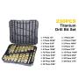 230 Pieces Titanium Twist Drill Bit Set, Anti-Walking 135° Tip High Speed Steel, Size from 3/64'' up to 1/2'', Ideal for Wood/Steel/Aluminum/Zinc Alloy, with Hard Storage