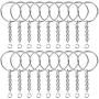 Paxcoo 150Pcs Split Key Chain Rings with Chain and Jump Rings Bulk for Crafts (25mm)