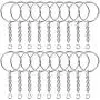 Paxcoo 150Pcs Split Key Chain Rings with Chain and Jump Rings Bulk for Crafts (25mm)