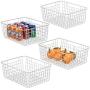 Wire Baskets For Storage, iSPECLE Metal Wire Baskets Organizing Bins Storage Baskets with Handles for Kitchen Bedroom Cabinets Pantry Bathroom Laundry Room Closet Garage - 4 Pack