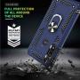 Motorola G Power Case, Moto G Power Phone Case with HD Screen Protector, Gritup 360 Degree Rotating Metal Ring Holder Kickstand Armor Anti-Scratch Bracket Cover Case for Motorola G Power Blue