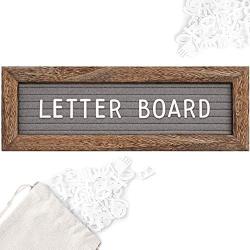 Gelibo Double Sided Letter Board with 350 Precut White Letters (Brown Rustic 10x3.5)