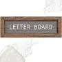 Gelibo Double Sided Letter Board with 350 Precut White Letters (Brown Rustic 10x3.5)